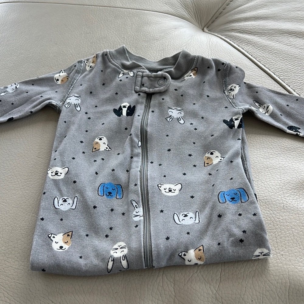 Hanna Andersson baby zip sleeper cute dog print!